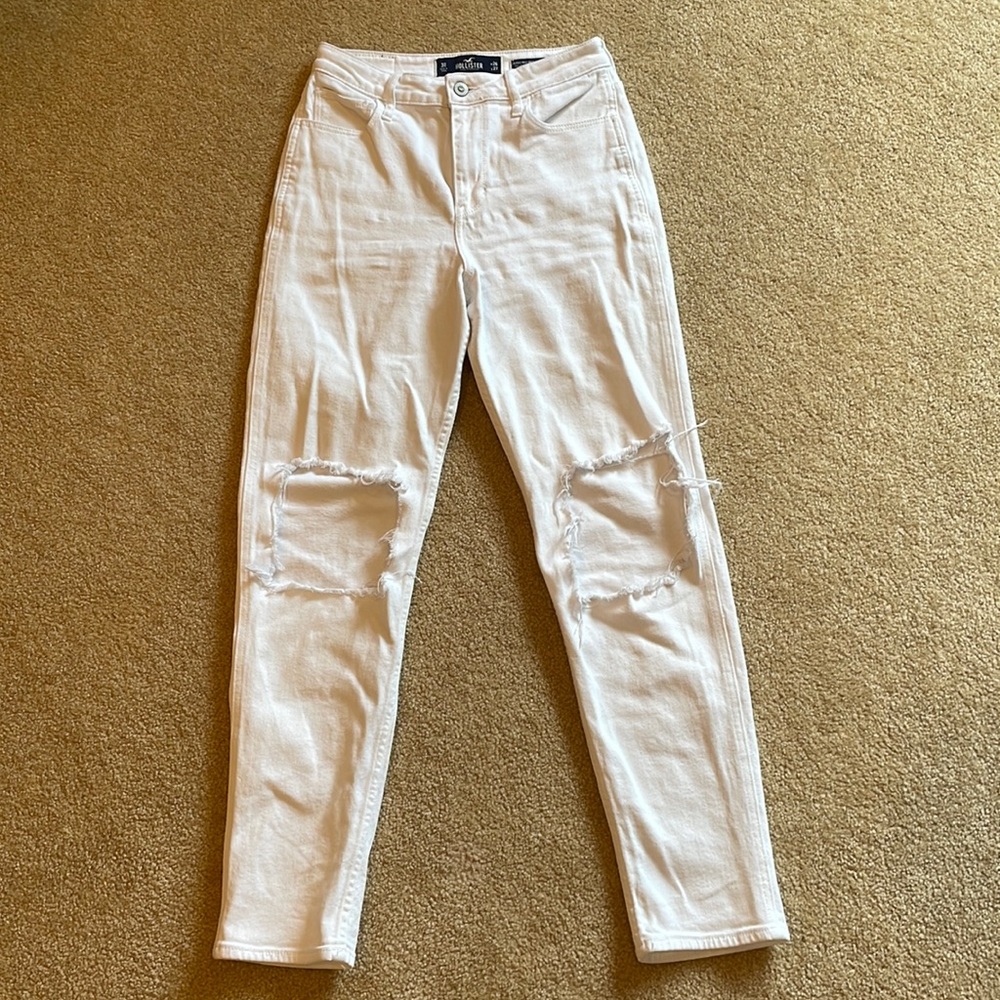 Hollister Co. white distressed jeans